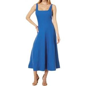 NEW LILLY PULITZER calina linen midi dress in barton blue